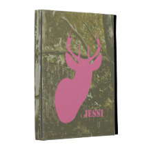 Camouflage & Pink Deer Head iPad Folio iPad Folio Cover