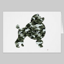 Camouflage Poodle Silhouette cards