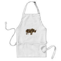 Camouflage Rhinoceros Silhouette Apron