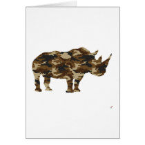 Camouflage Rhinoceros Silhouette Greeting Card