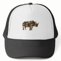 Camouflage Rhinoceros Silhouette Hat