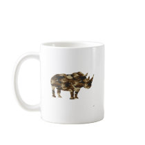 Camouflage Rhinoceros Silhouette Coffee Mugs