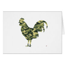 Camouflage Rooster Silhouette Card