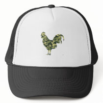 Camouflage Rooster Silhouette Mesh Hat