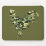 Camouflage Rooster Silhouette Mouse Pads