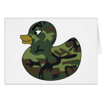 Camouflage Rubber Duck Greeting Cards