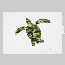 Camouflage Sea Turtle Silhouette cards