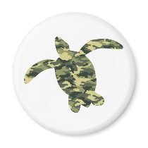 Camouflage Sea Turtle Silhouette magnets by evrose Camouflage Sea Turtle Silhouette magnets