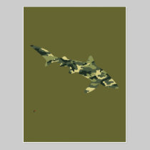Camouflage Shark Silhouette postcards