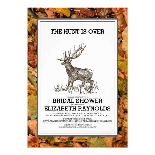 Camouflage The Hunt is Over Bridal Shower Invites