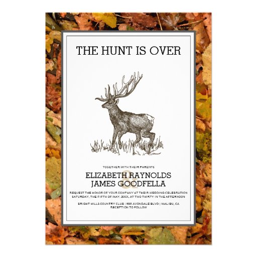 Camouflage The Hunt is Over Wedding Invitations