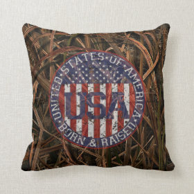 Camouflage USA Throw Pillow