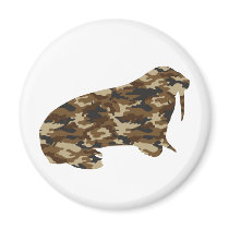 Camouflage Walrus Silhouette magnets by evrose Camouflage Walrus Silhouette magnets