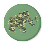 Camouflage Wolley Mammoth Silhouette Refrigerator Magnets