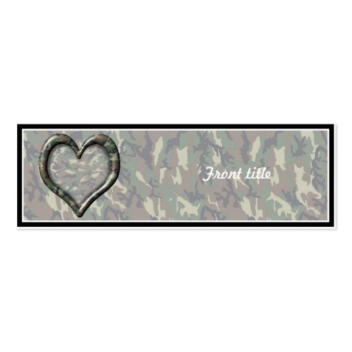 Camouflage Woodland Forest Heart on Camo Business Card Templates