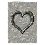 Camouflage Woodland Forest Heart on Camo Card