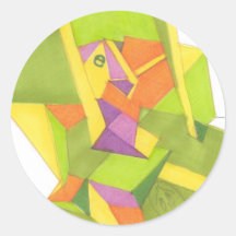 Camouflaged Round Sticker