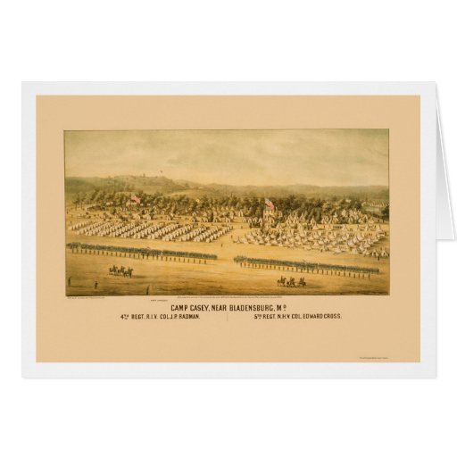Camp Casey and Fort Lincoln near Bladensburg 1861 Greeting Card