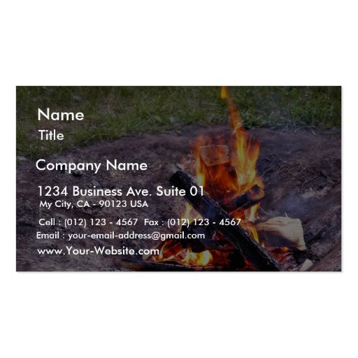 Camp Fires Business Card Template (front side)