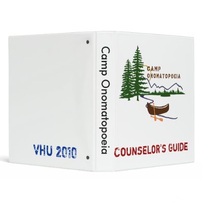Camp Onomatopoeia Counselor's Guide Binder by danny279