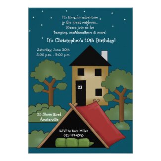 Camp Out - Birthday Party Invitation