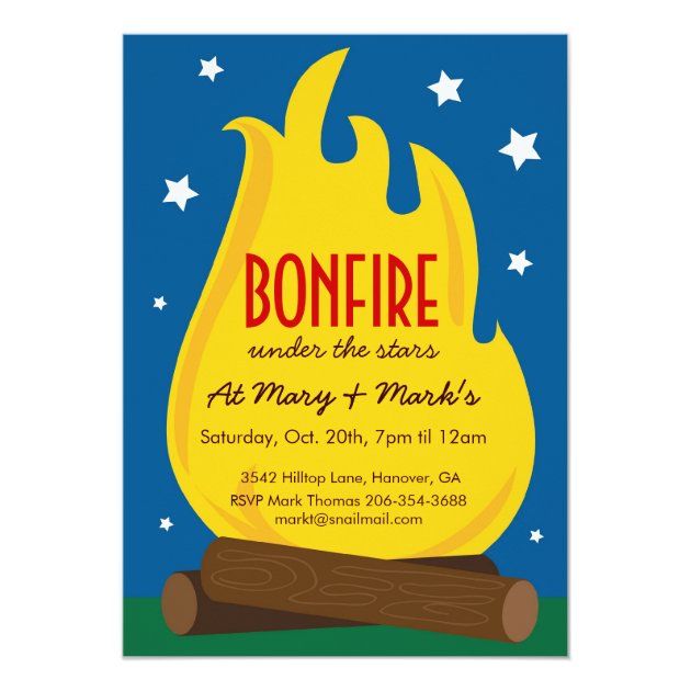Camp out Birthday Party Invitation, Card