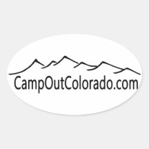 Camp Out Colorado Oval Stickers