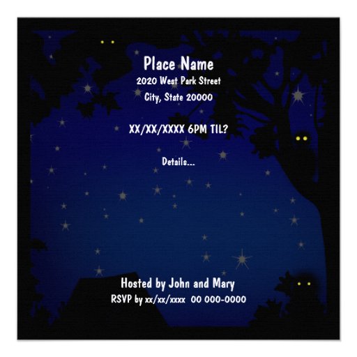 Camp Out Party Invitation