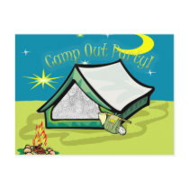 Camp Out Photo Party Card postcards