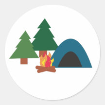 Camp Site Round Sticker