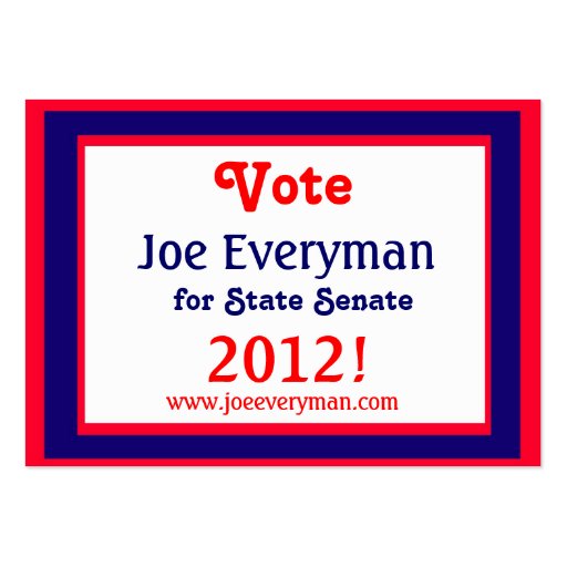 Campaign Candidate 2012 Calendar Card Business Card Template (front side)