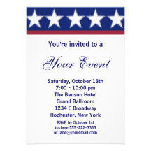 Campaign Party Invitation or 4th of July Party