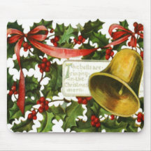 Campana del acebo y de navidad tapete de raton