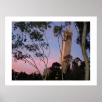 Campanile Sunset Poster, Illuminated at Dusk