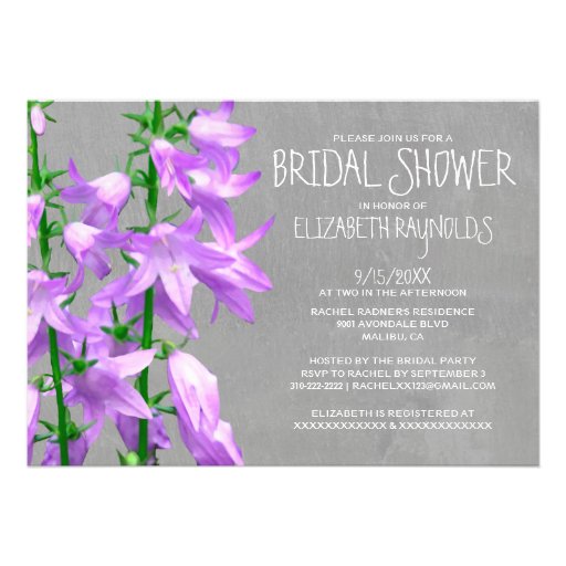 Campanula Bridal Shower Invitations