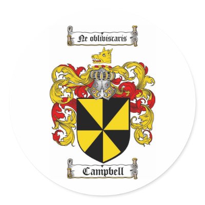 CAMPBELL FAMILY CREST -  CAMPBELL COAT OF ARMS STICKERS by heraldics