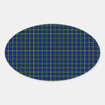 Campbell Tartan Oval Stickers