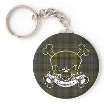 Campbell Tartan Skull Keyring Keychains