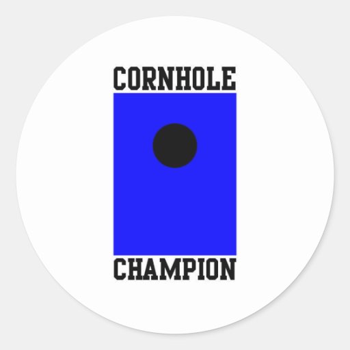 Campeón de Cornhole Etiqueta Redonda