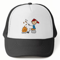 Camper Roasting Hot Dogs Tshirts and Gifts hats by stick_figures Camper Roasting Hot Dogs Tshirts and Gifts hats
