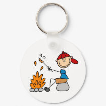 Camper Roasting Hot Dogs Tshirts and Gifts keychains by stick_figures Camper Roasting Hot Dogs Tshirts and Gifts keychains