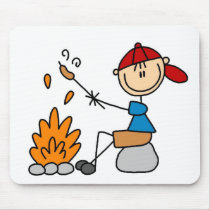 Camper Roasting Hot Dogs Tshirts and Gifts mousepads by stick_figures Camper Roasting Hot Dogs Tshirts and Gifts mousepads