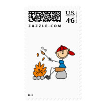Camper Roasting Hot Dogs Tshirts and Gifts postage by stick_figures Camper Roasting Hot Dogs Tshirts and Gifts postage