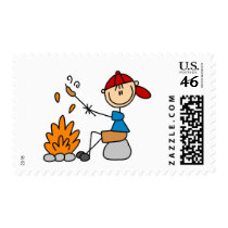 Camper Roasting Hot Dogs Tshirts and Gifts postage by stick_figures Camper Roasting Hot Dogs Tshirts and Gifts postage