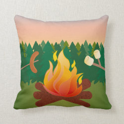 Campfire Cookout Marshmallow Smores Pillow