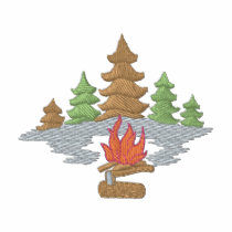 Campfire Scene embroidered shirts