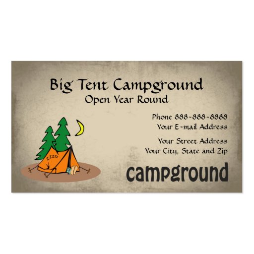 Campground Tent Outdoor Equipment Business Business Card Zazzle