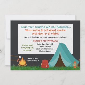 Camping Birthday Party Invitation invitation