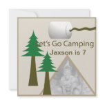 Camping Birthday Party Personalized Announcements