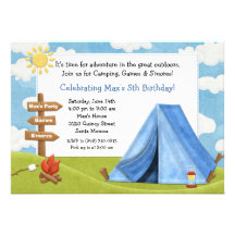 Camping Birthday Party Invitation